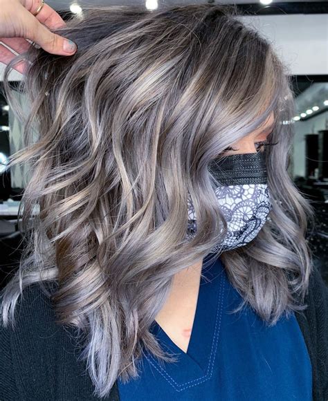 grey highlights in dark brown hair|highlights for grey hair pictures.